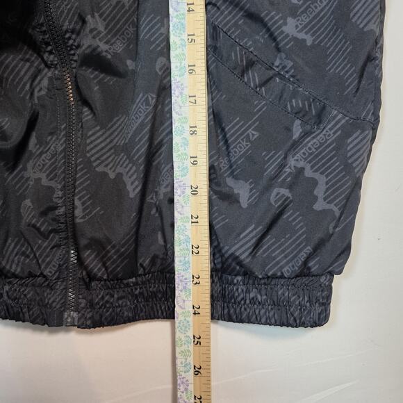 Reebok Womens M Black Printed Focus Track Jacket with Front Pockets Flap - Picture 10 of 10